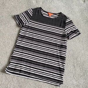 ❤️ Joe Fresh Black and White Stripes Shirt Blouse SMALL Petite   - C23